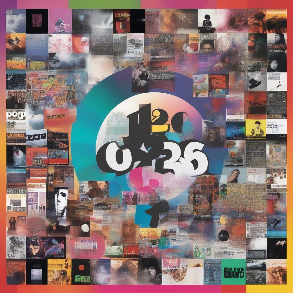 102.3 Kiss FM Genre Diversity: A collage showing album covers representing various music genres played on Kiss FM, including Pop, Hip-Hop, R&B, and Electronic Dance Music.