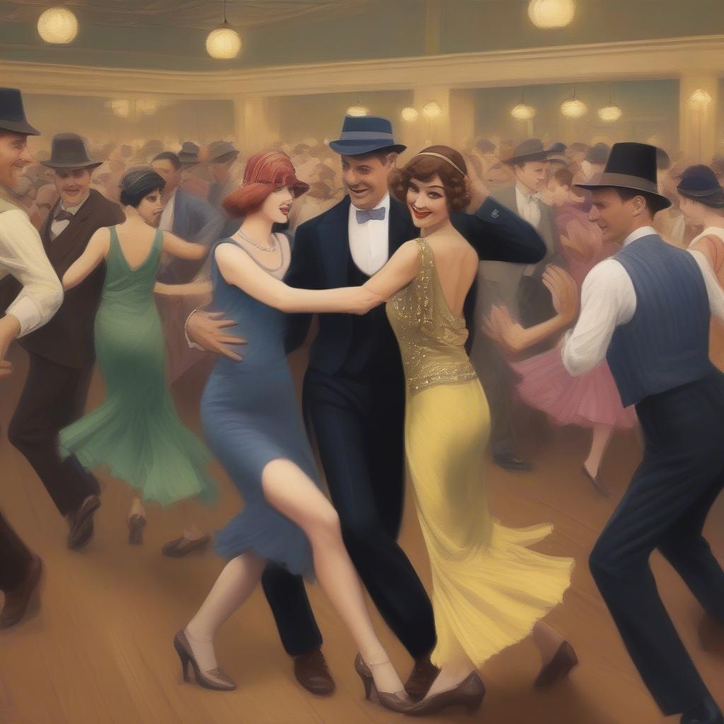 Dancing the Charleston in a 1920s Dance Hall