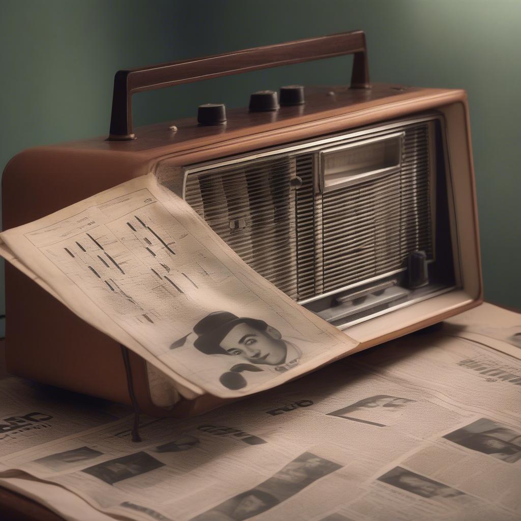 1956 music charts and a vintage radio.