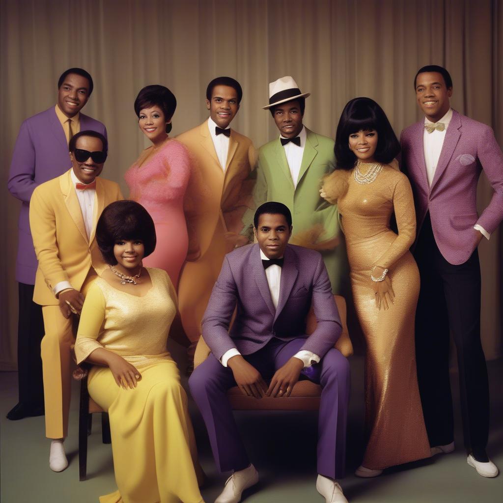 Motown artists posing for a photo