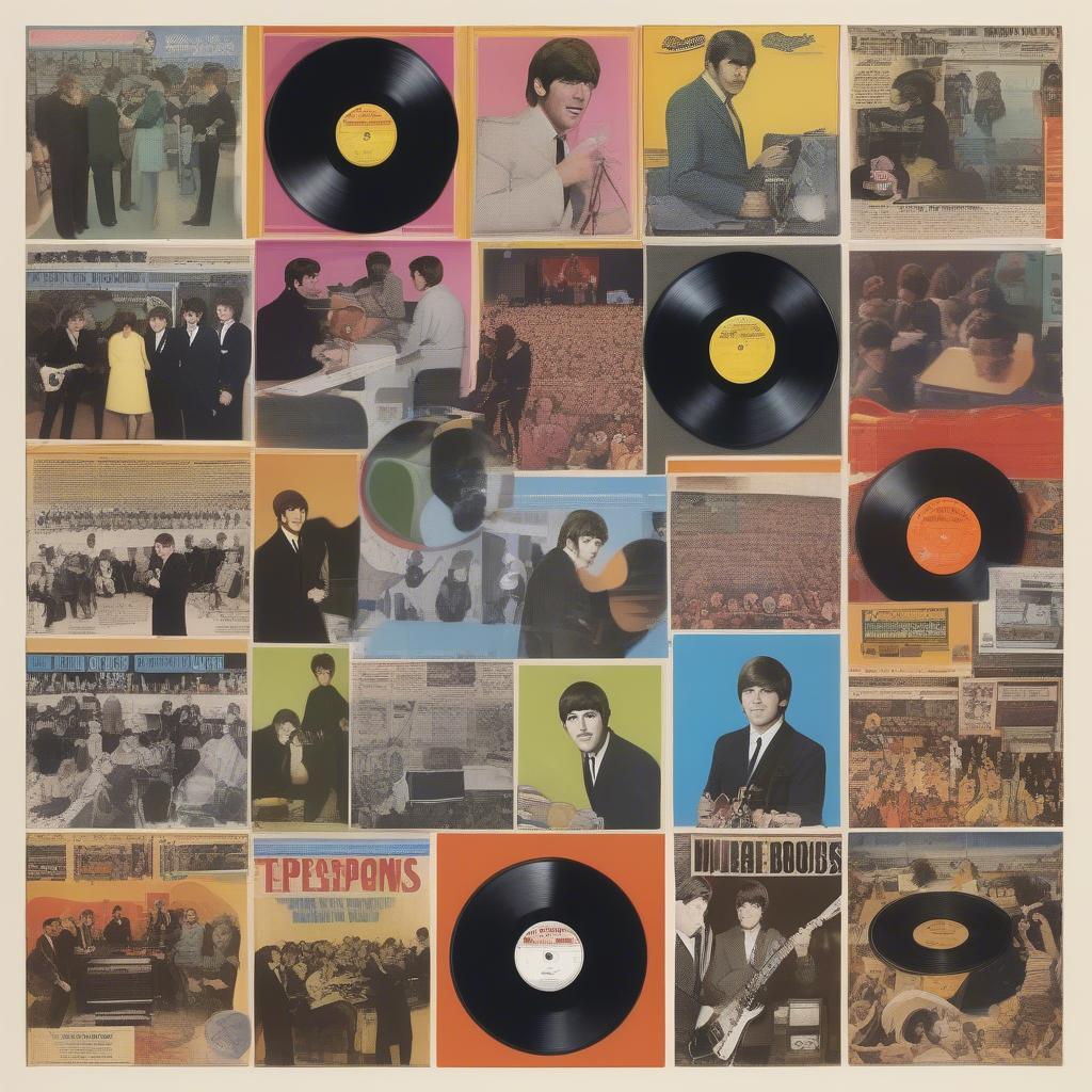 A collage representing the diverse music scene of 1964