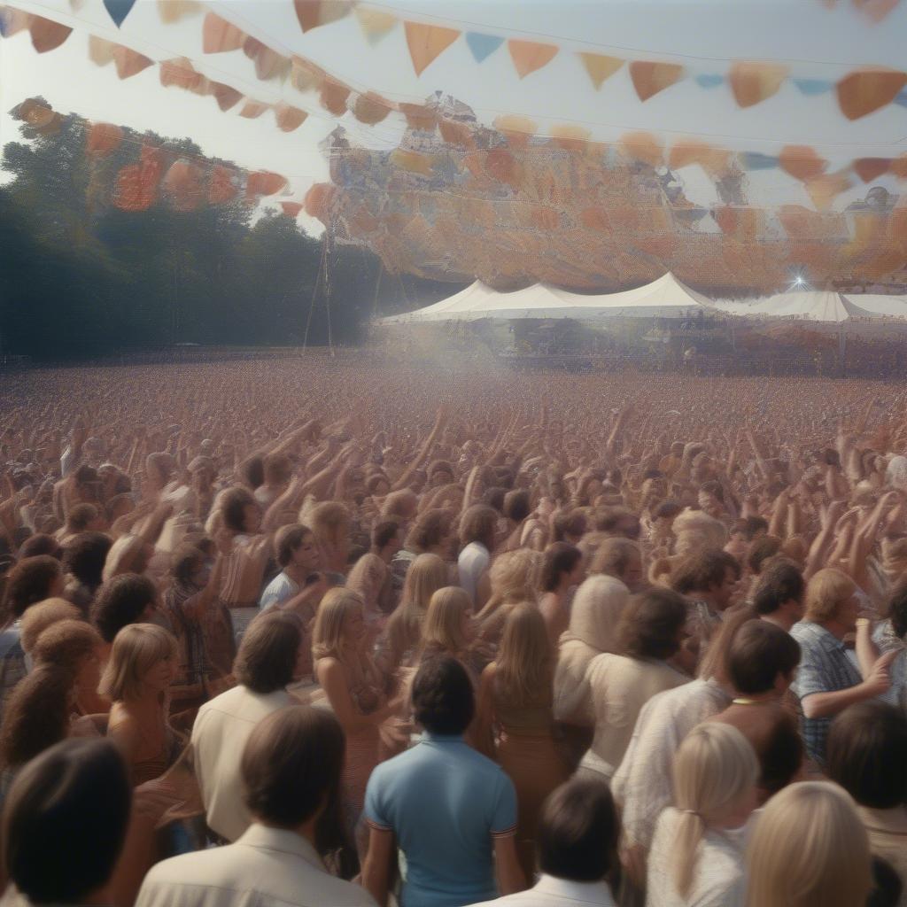 1970s Music Festival Crowd