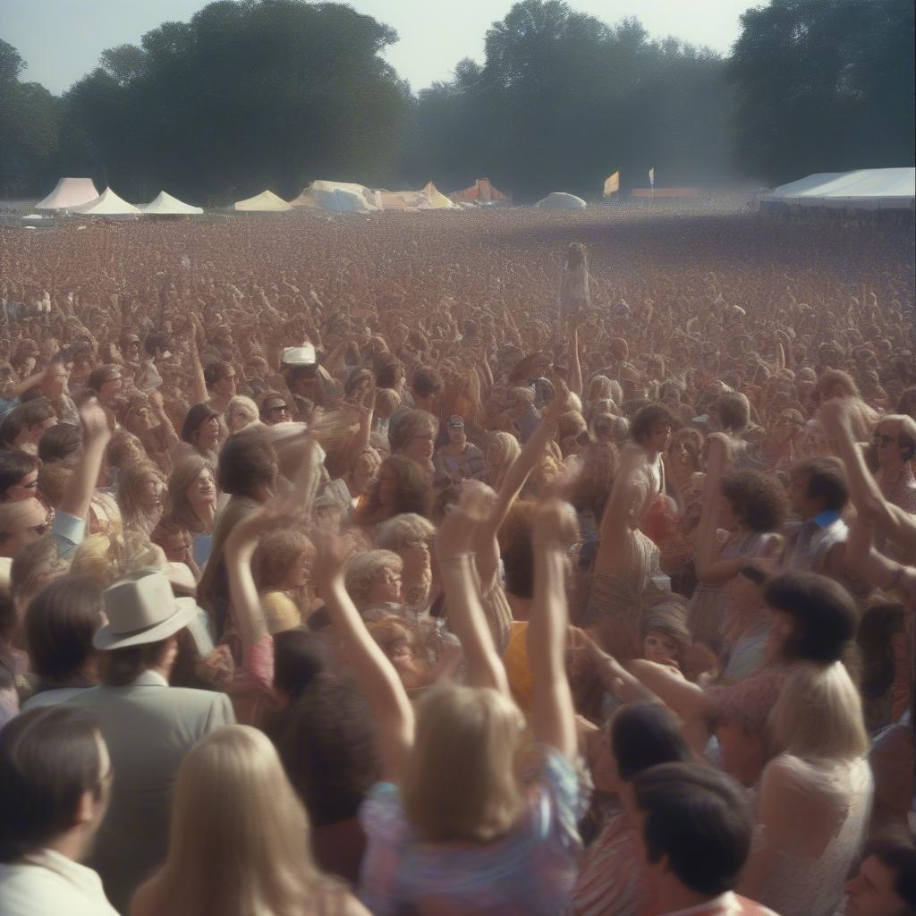 1970s Music Festival Crowd