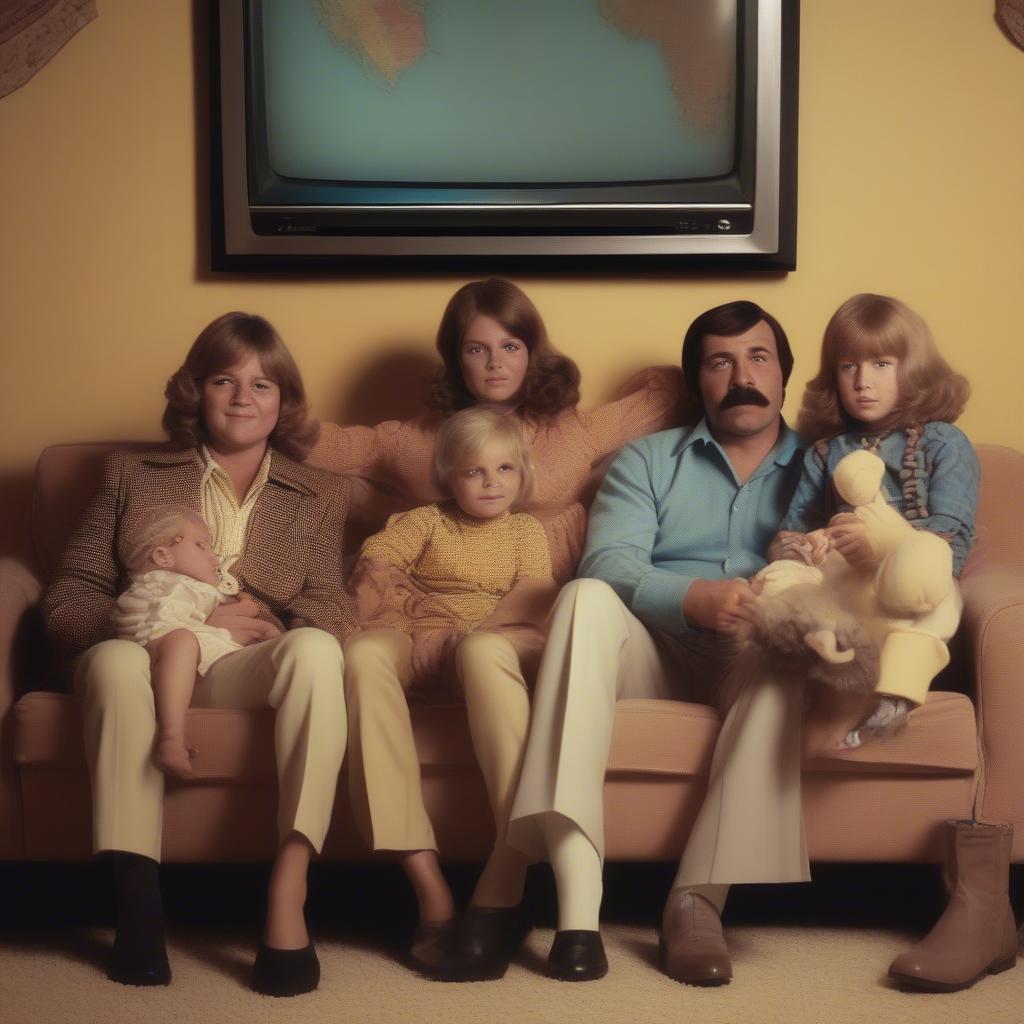 1970's Family Watching Television