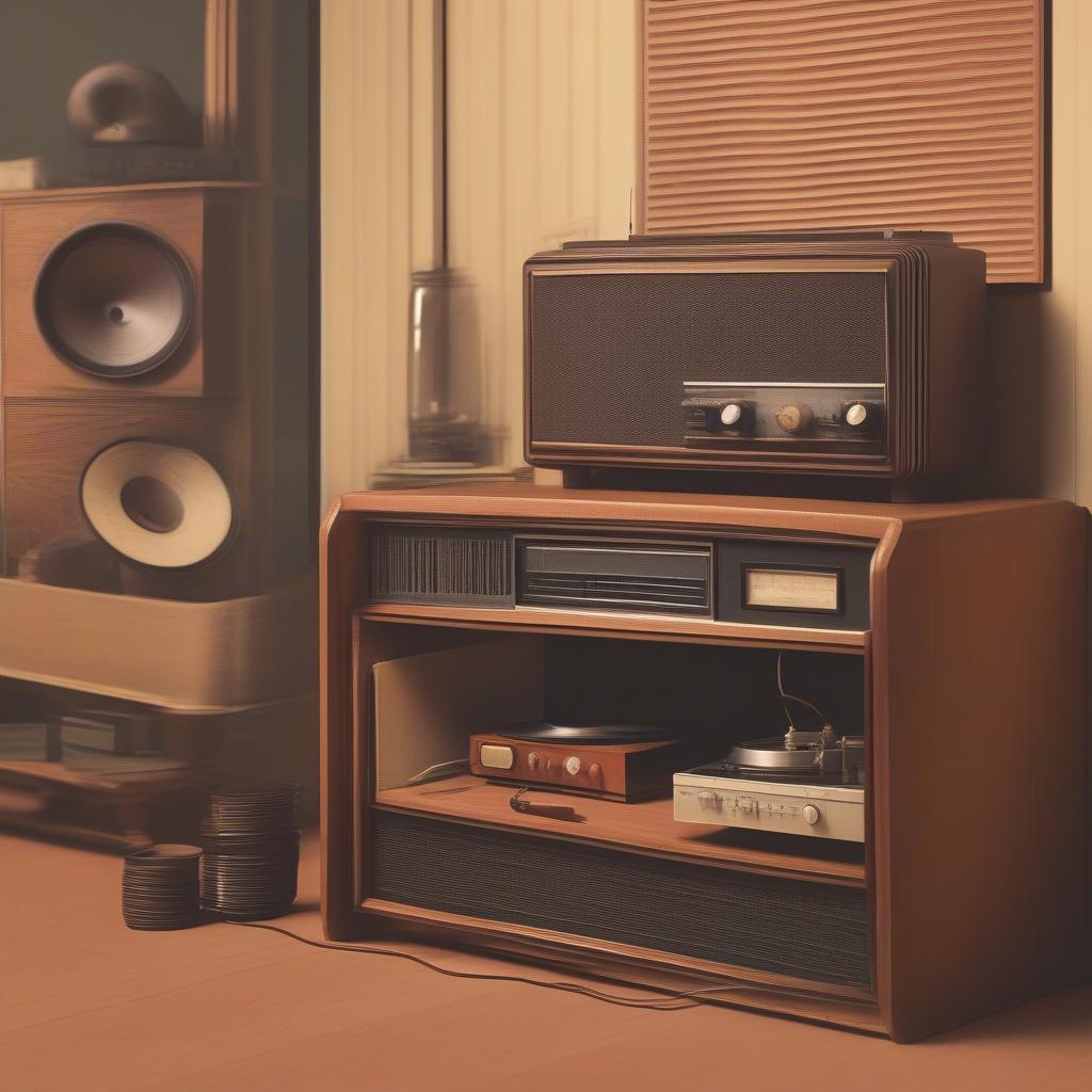 1971 Radio and Turntable Setup