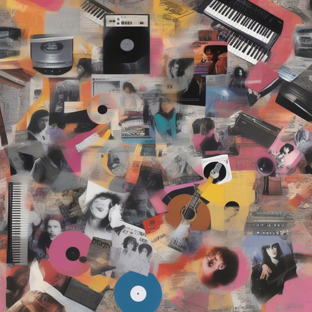 Collage showcasing various music genres of the 1980s