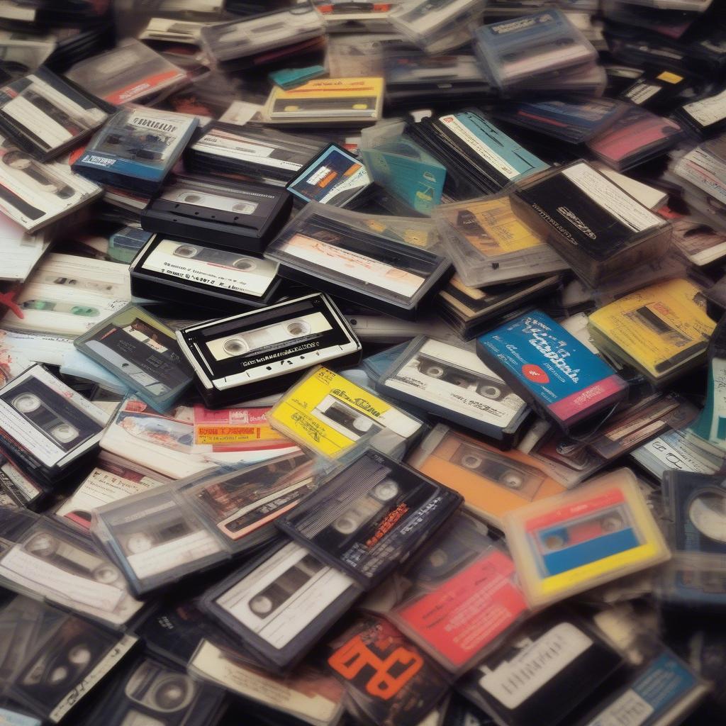 Cassette tapes with 1986's top UK songs.