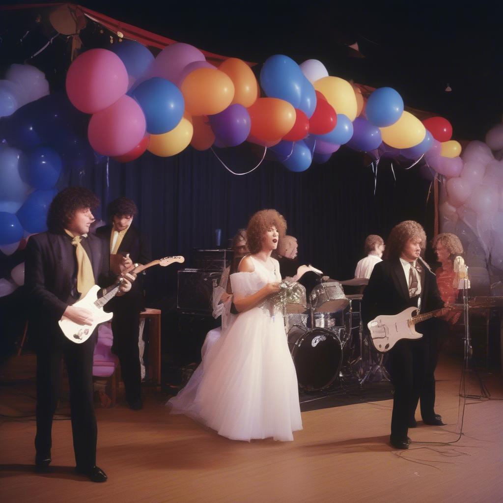 Live band performing at a 1987 wedding