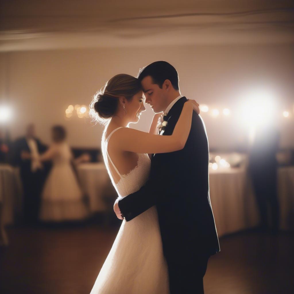 Couple sharing their first dance