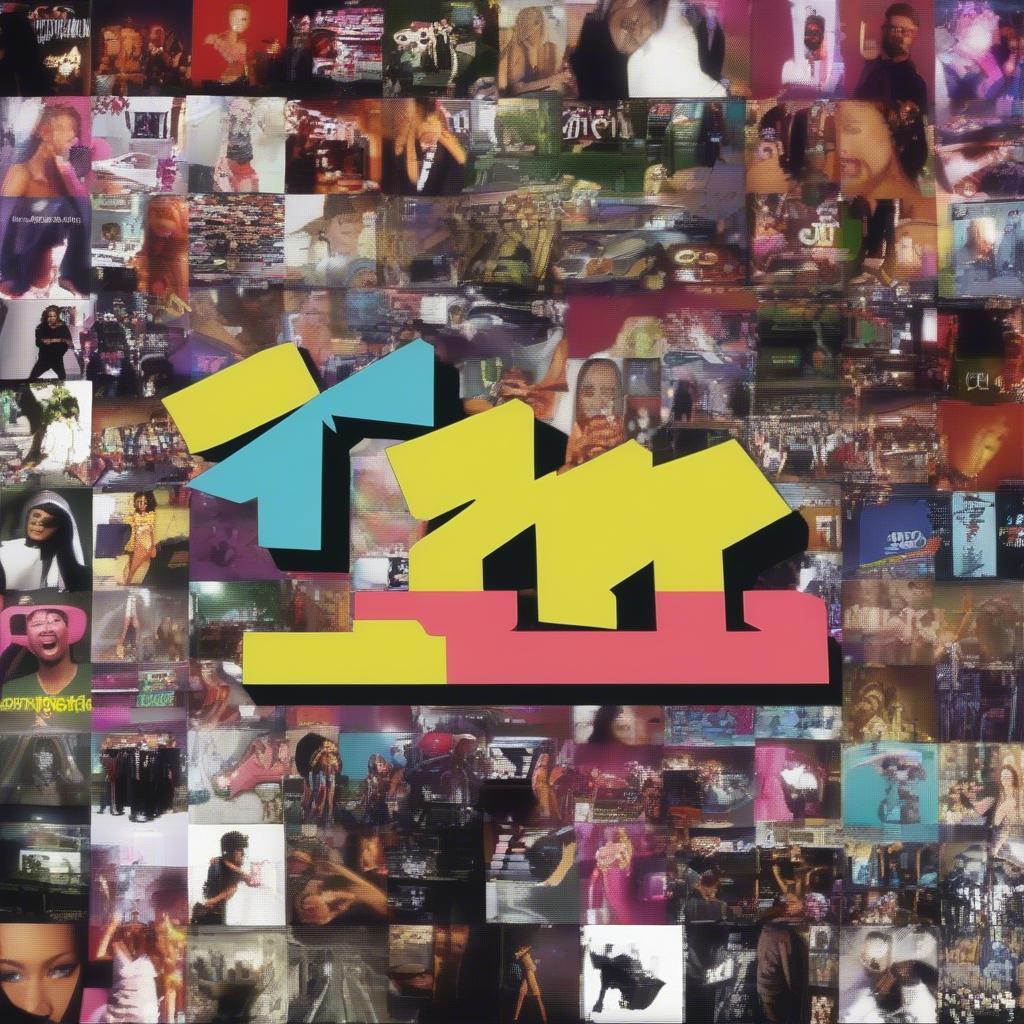 2000s Music Videos and MTV: A collection of screenshots from iconic music videos aired on MTV.