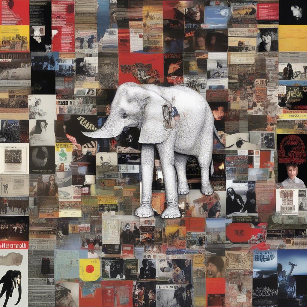 A collage of 2003 alternative album covers