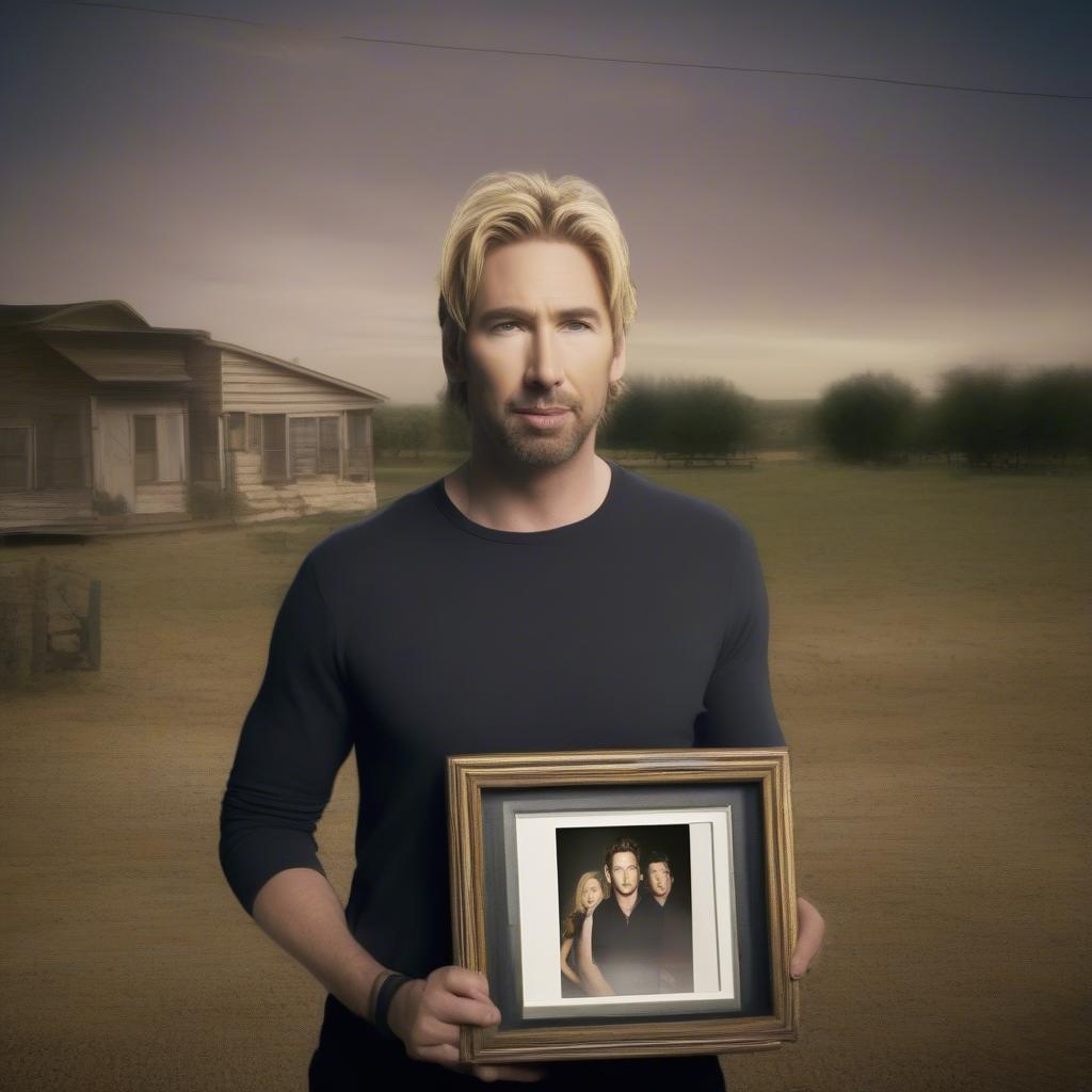 Nickelback's "Photograph" music video showing Chad Kroeger holding a framed picture