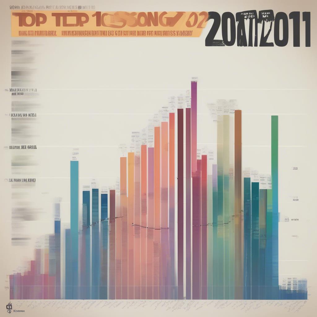 A chart visualizing the top ten songs of 2012, showcasing the artists, song titles, and their peak positions.