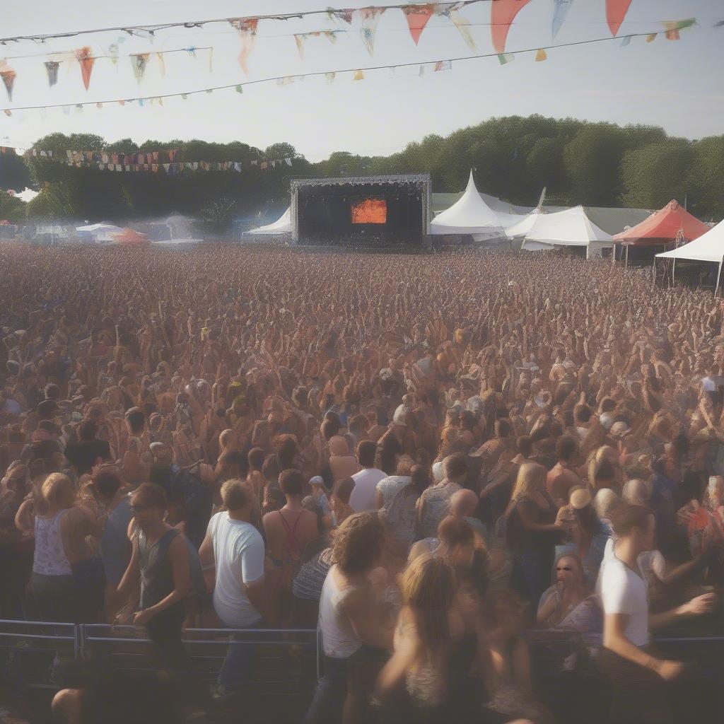 Crowd at a summer music festival