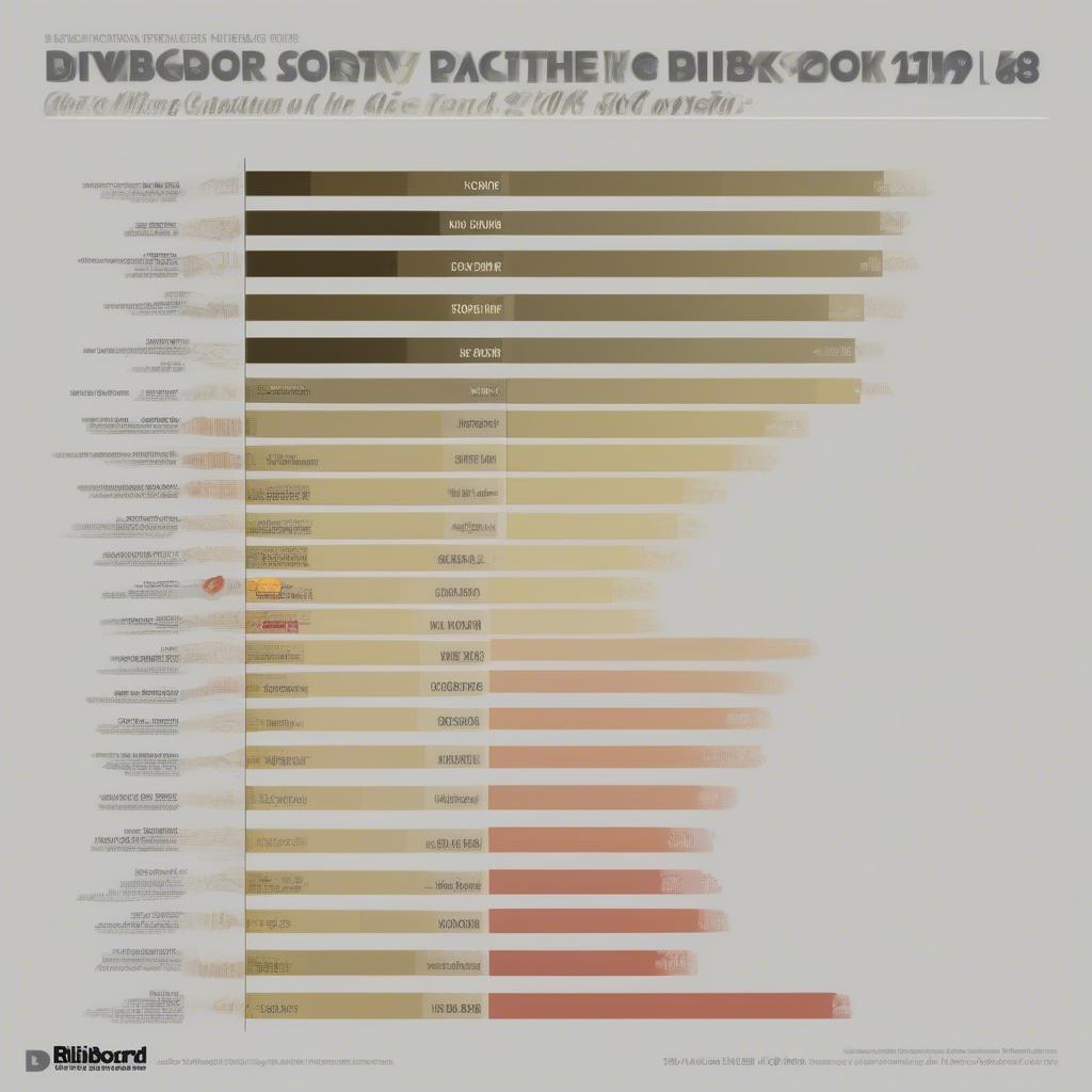 A graph depicting the different music genres represented on the Billboard Charts in 2013