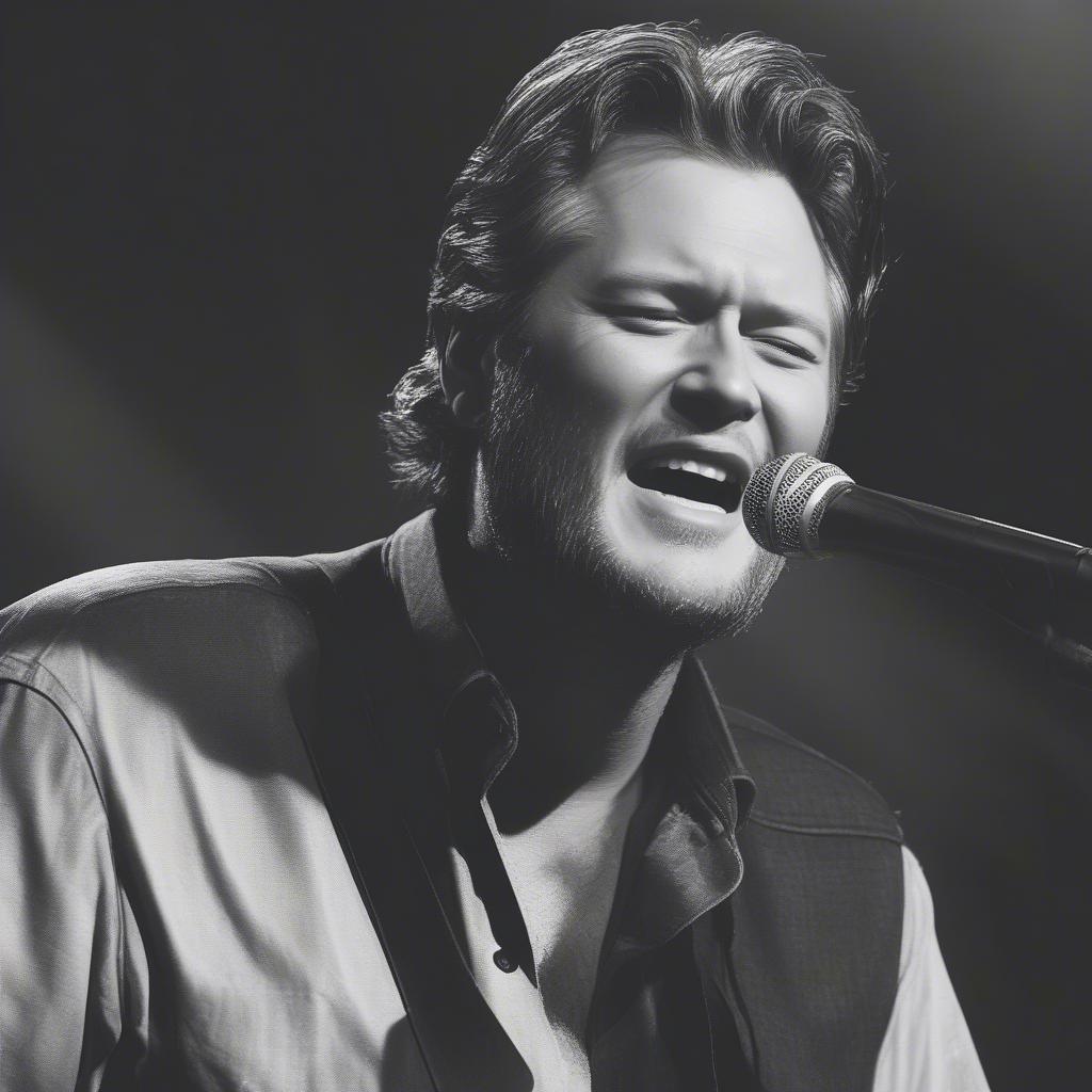 Blake Shelton singing his emotional hit, "Mine Would Be You."