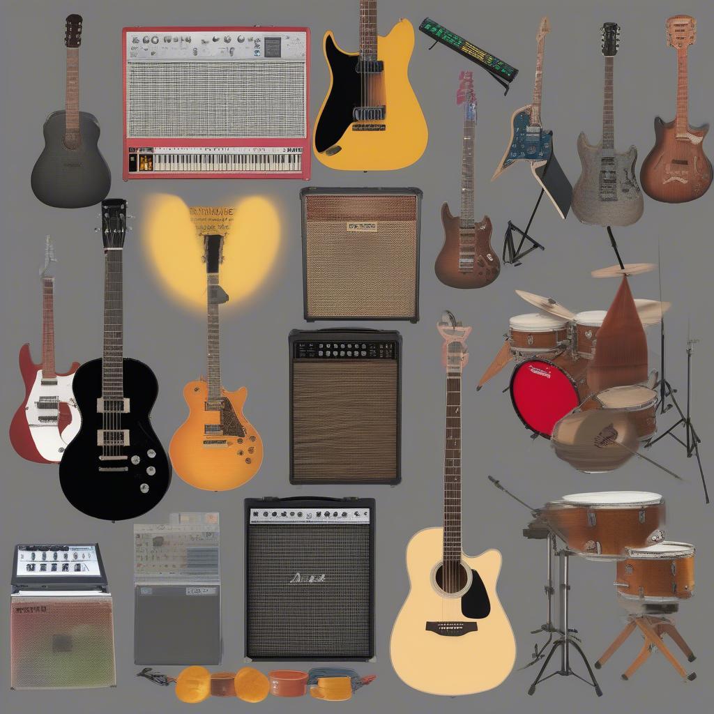 Diverse Musical Instruments Representing Different Genres