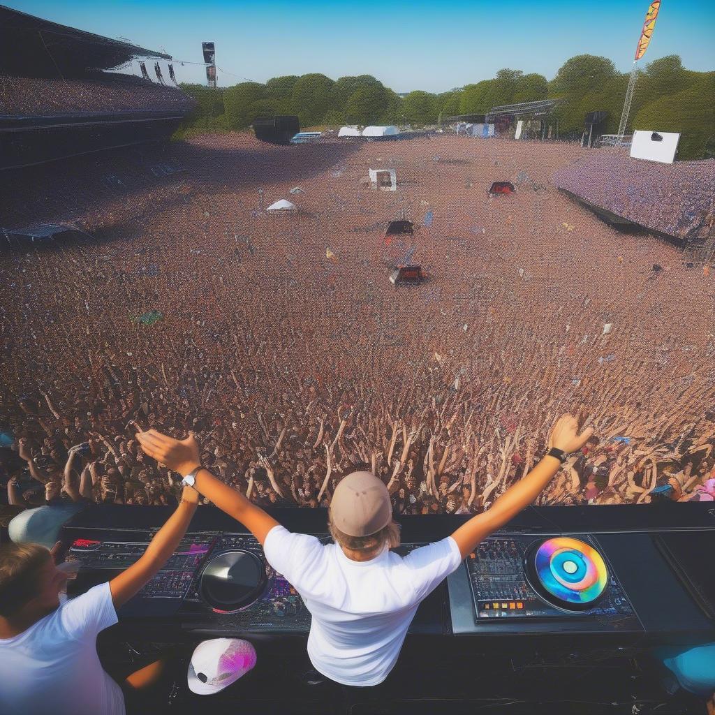 Avicii playing at a music festival