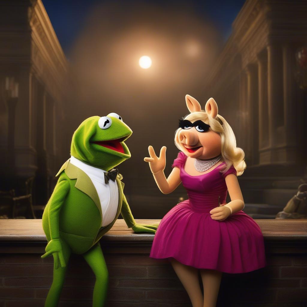 Kermit and Miss Piggy Singing in Muppets Most Wanted