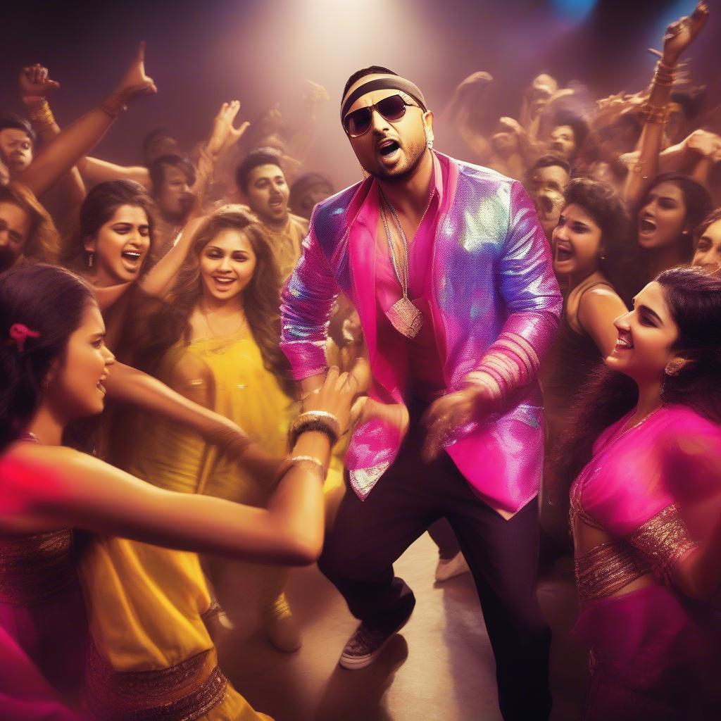 Yo Yo Honey Singh performing in a music video