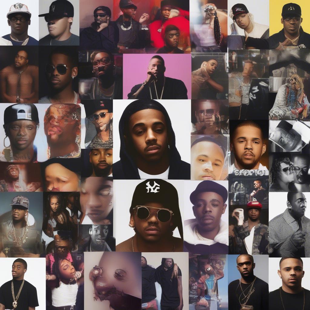 Collage of 2014 top rap artists