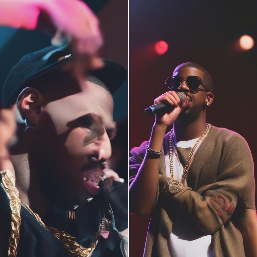 Drake and Bobby Shmurda performing in 2014