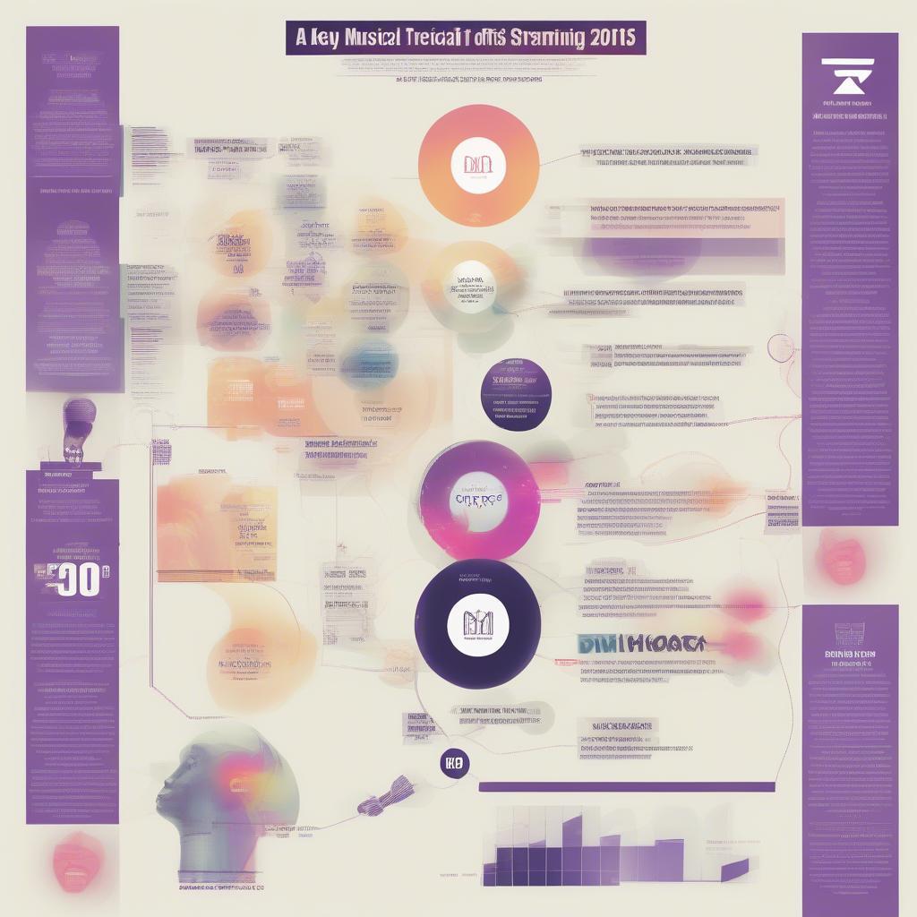 Music Scene Trends 2015: Illustrates the popular music genres and trends of 2015, such as the rise of EDM and the continued dominance of pop music.