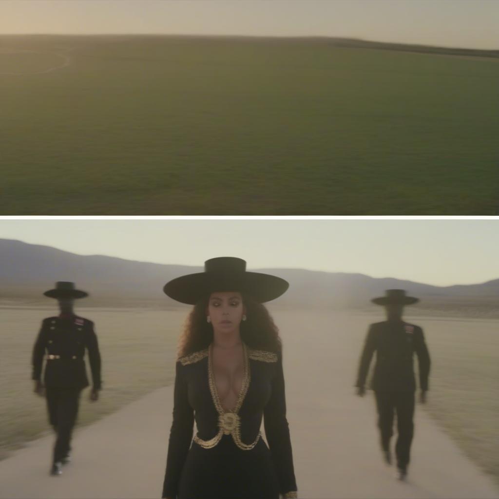 Beyonce's Formation and Kanye West's Famous music video stills