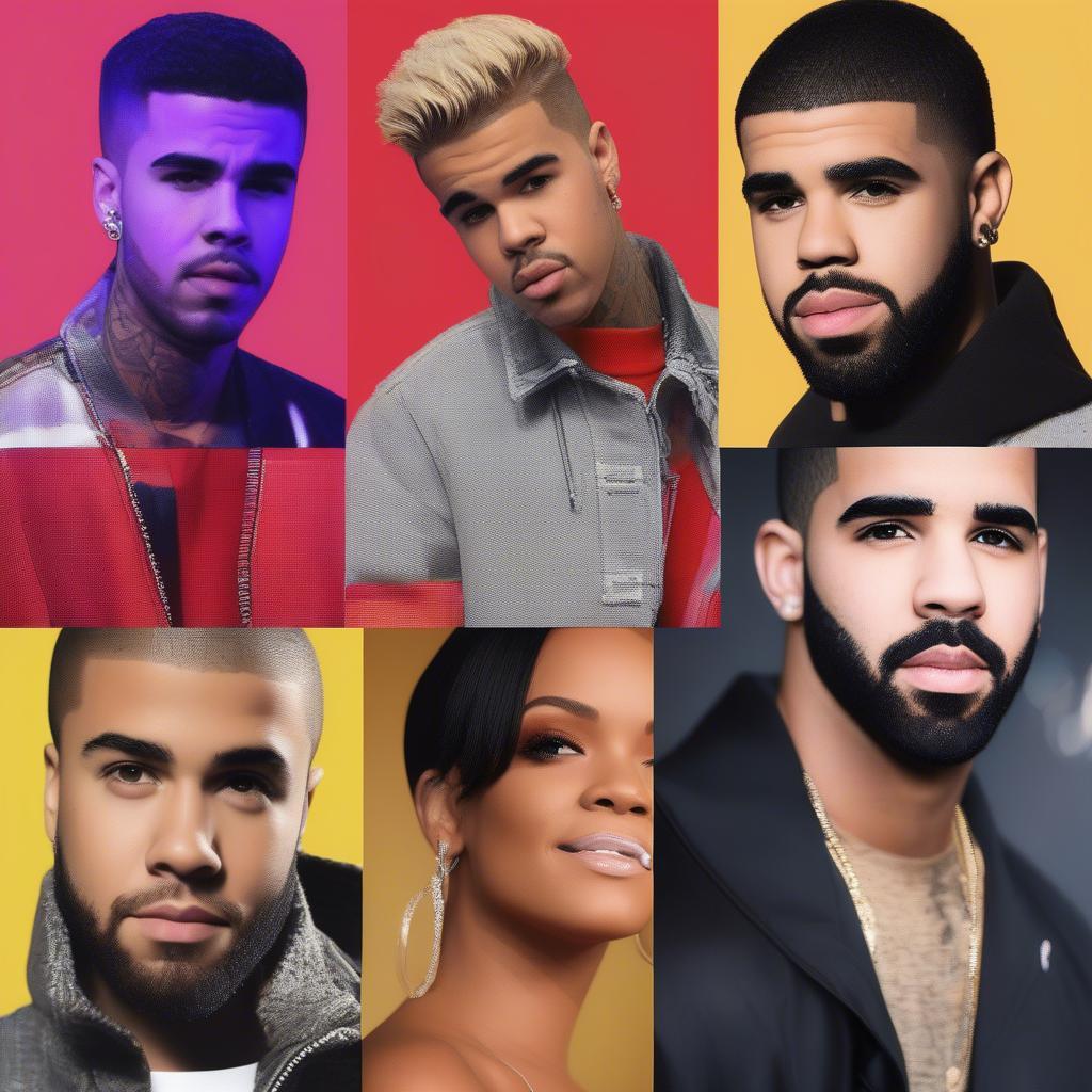 2016 Pop Music Icons: Justin Bieber, Rihanna, and Drake 