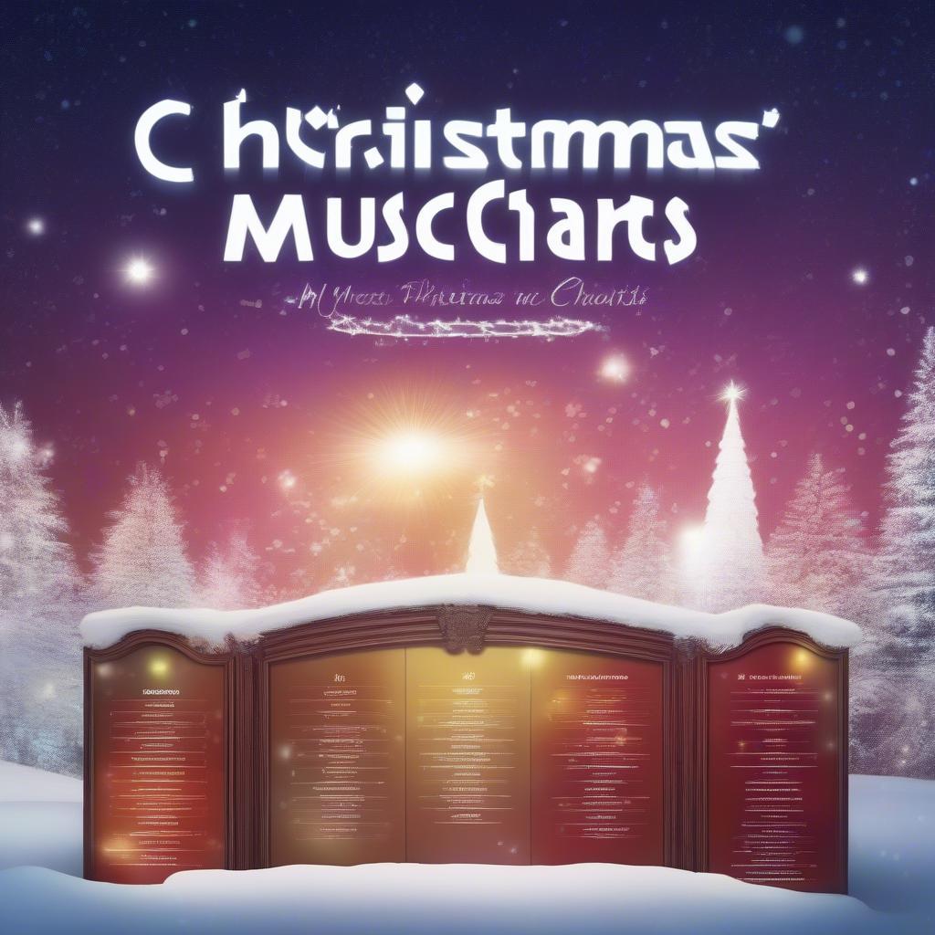 2017 Christmas Music Charts on a Screen