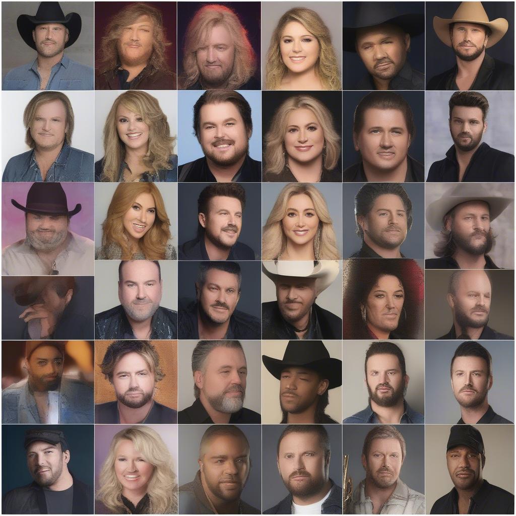 A collage of the top country music stars of 2017