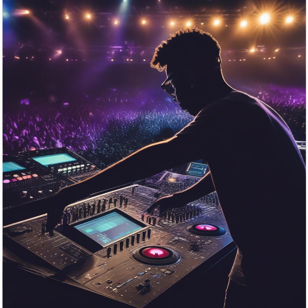 DJ performing at an EDM event in 2017