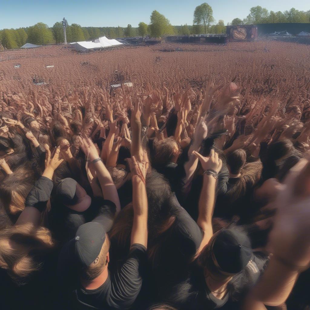 The crowd in the mosh pit at Ozzfest 2017