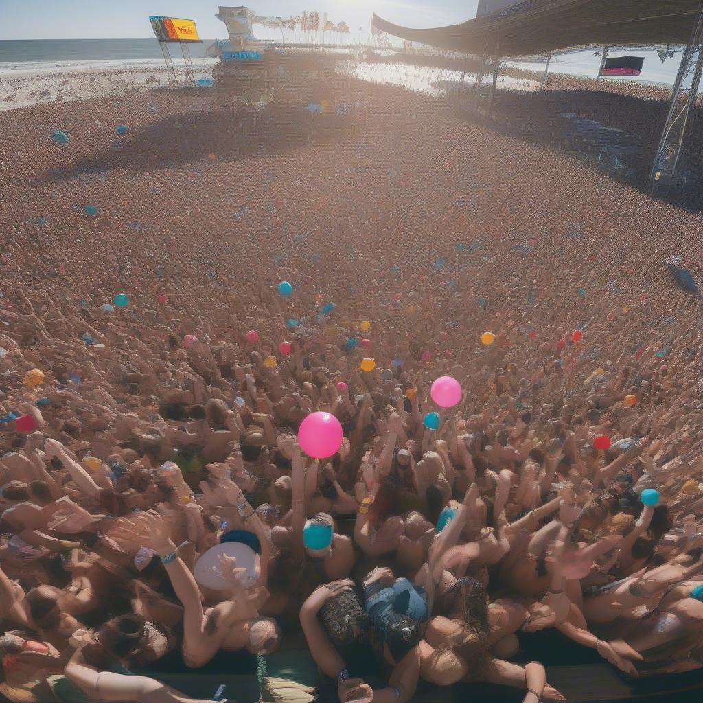 Crowd enjoying the 2018 Hangout Music Festival