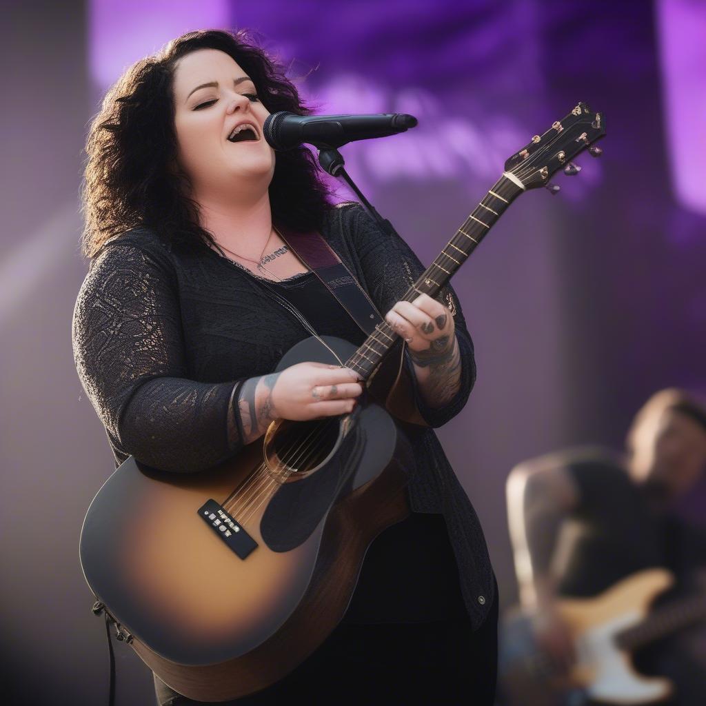 Ashley McBryde performing at the 2019 Country LakeShake festival