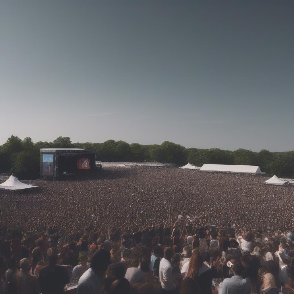 Large crowd at a music festival