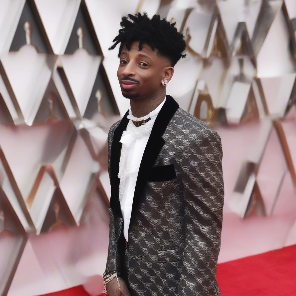 21 Savage on the red carpet at a music awards show