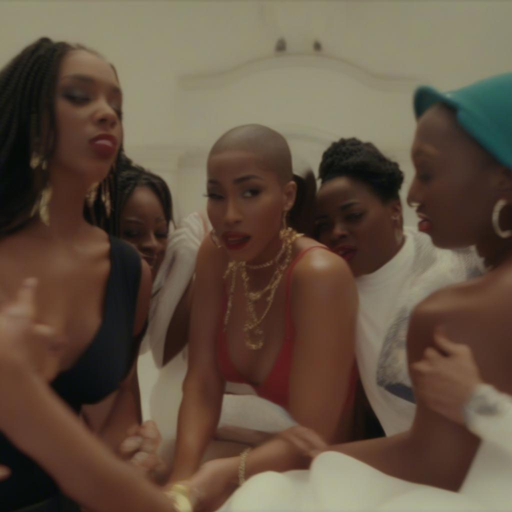 A still from the "How Do You Want It" music video featuring 2Pac surrounded by women, representing the song's exploration of desire and sensuality.