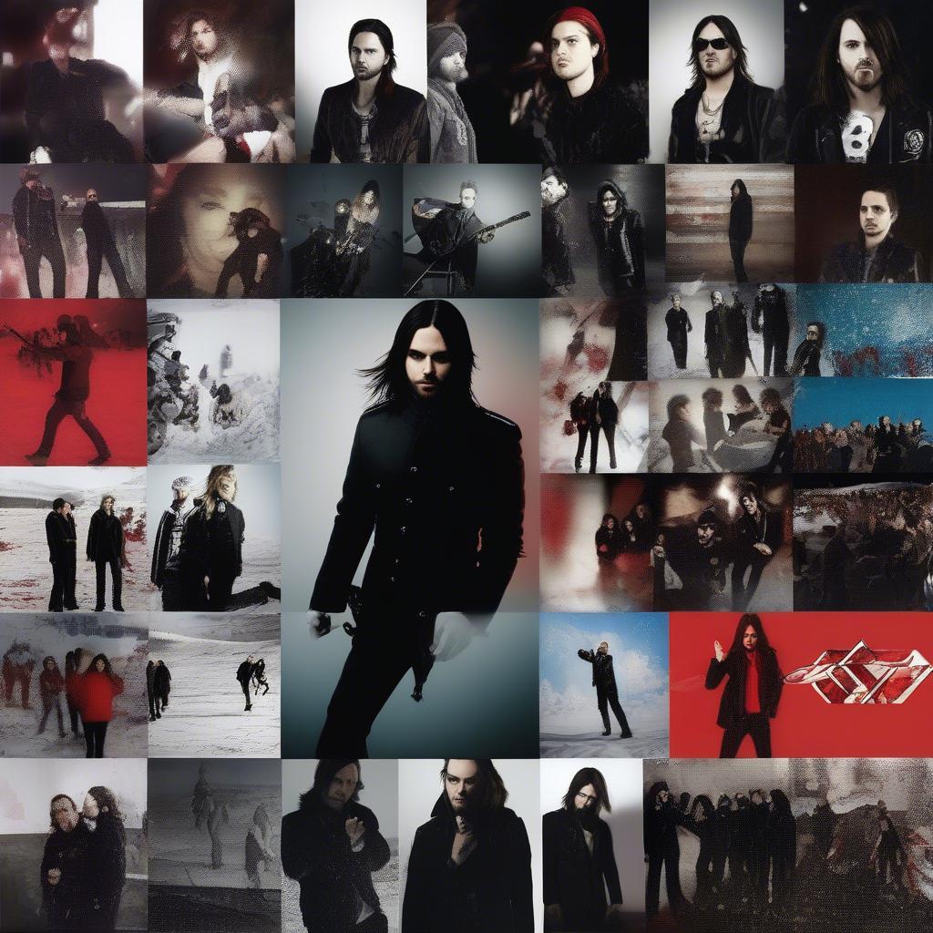 30 Seconds to Mars during their A Beautiful Lie era, featuring promotional images and live performances.