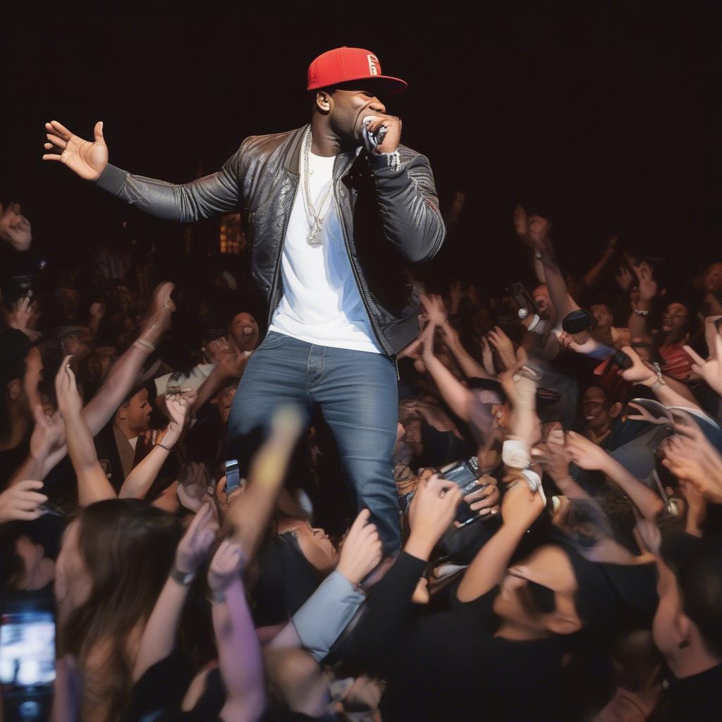 50 Cent Performing Live on Stage