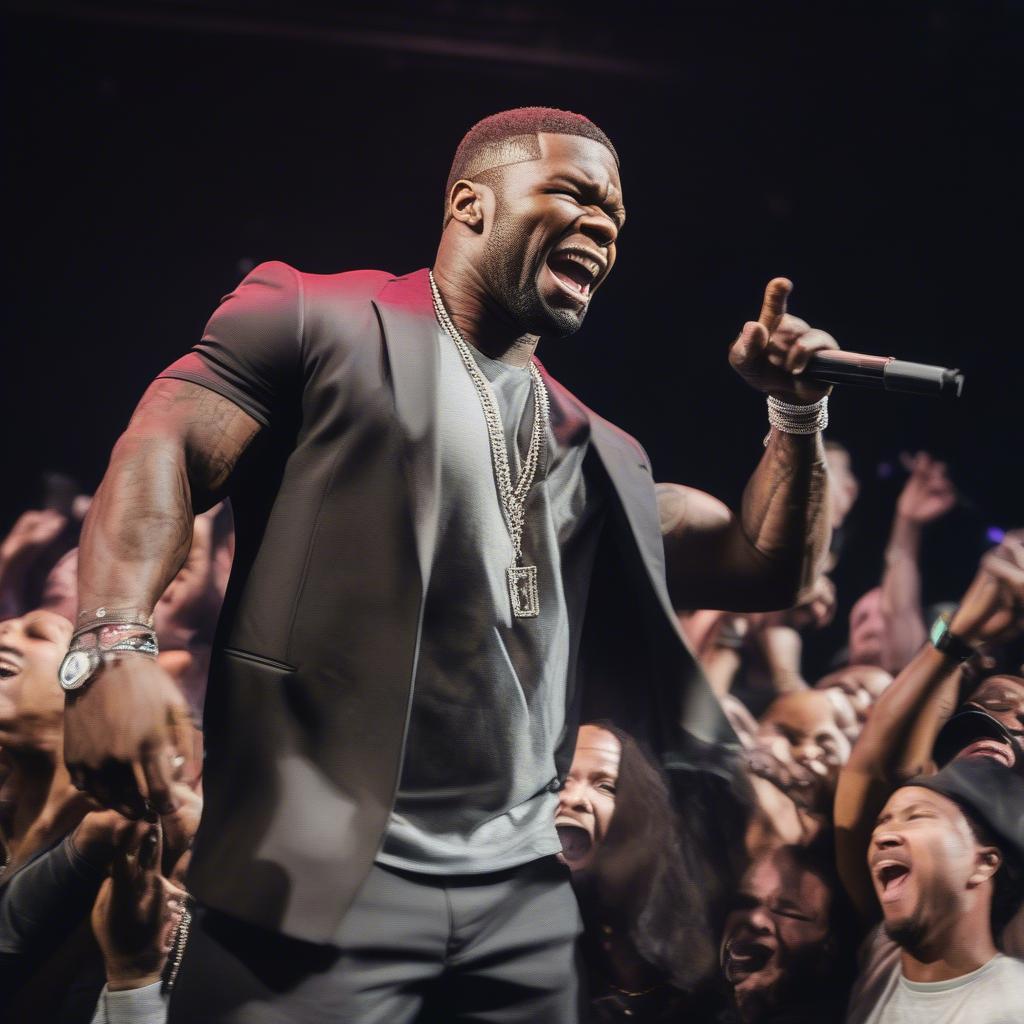 50 Cent Performing Live on Stage