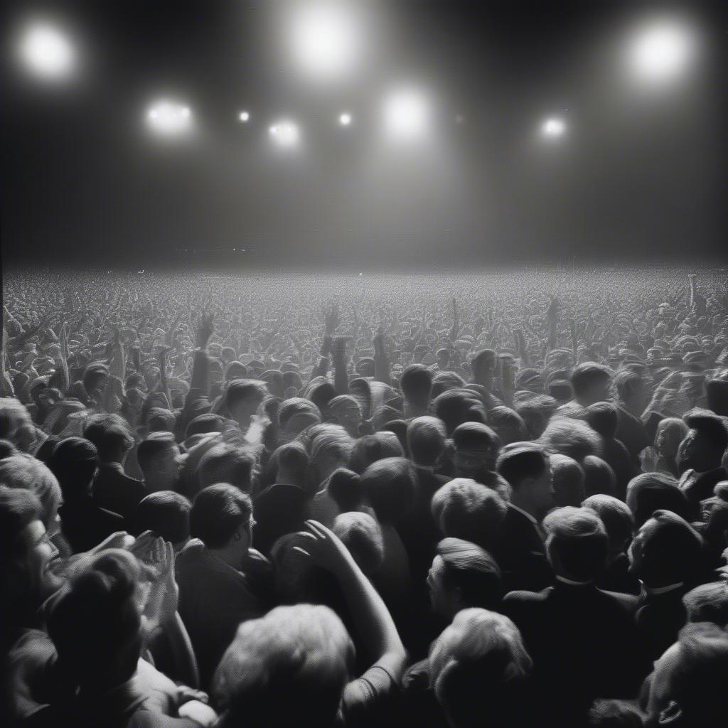 1960s Music Concert Crowd