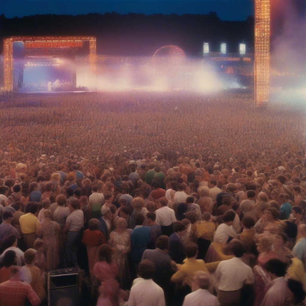 1960s Music Festival Crowd