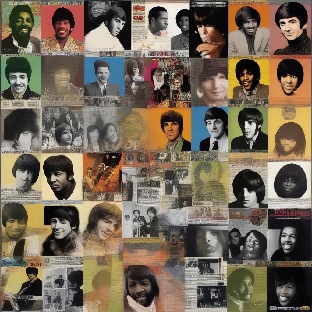 Iconic musicians of the 1960s, including British Invasion bands and Motown artists.