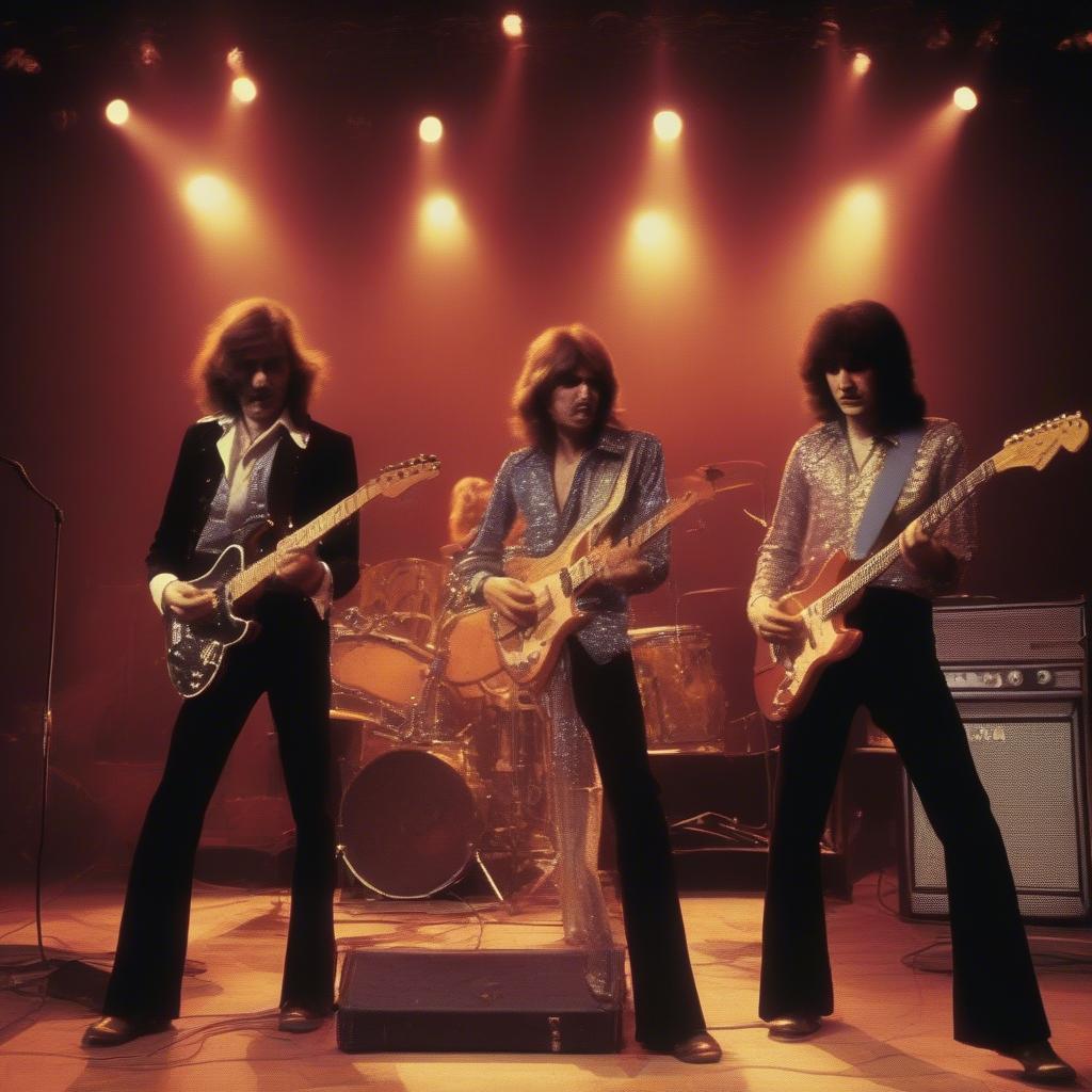 70s Rock Band Performing Live on Stage