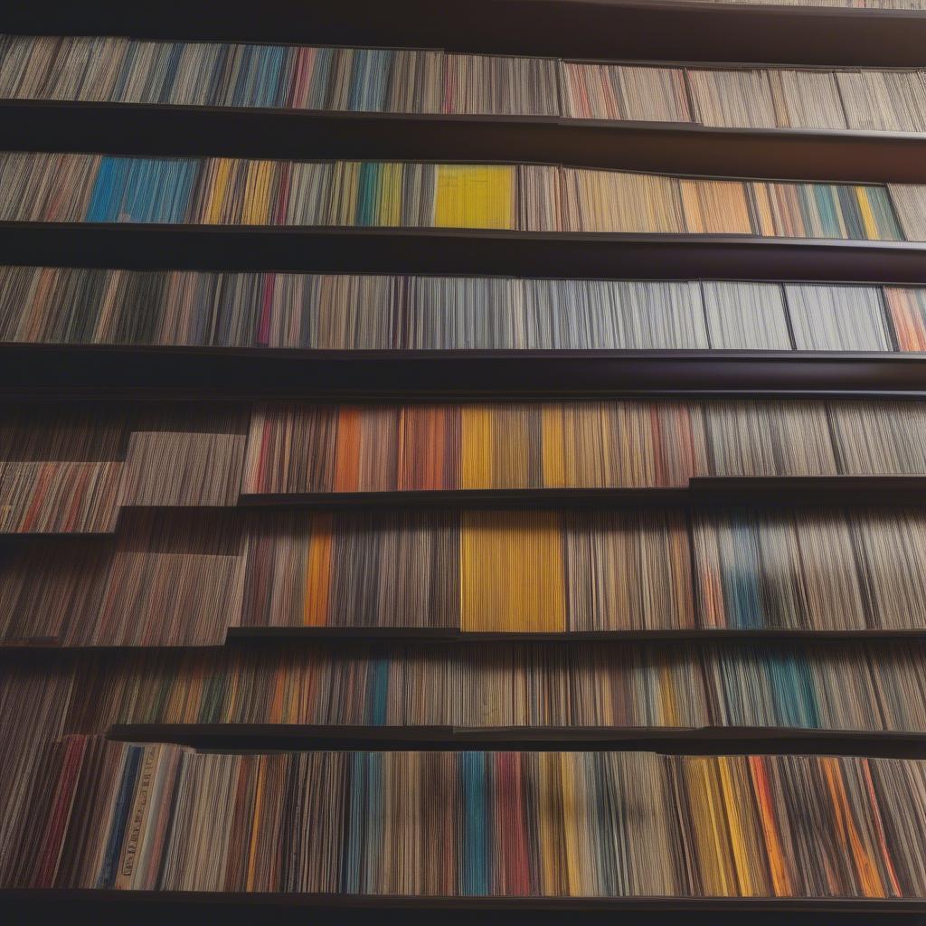 70s Vinyl Records: A collection of colorful vinyl records