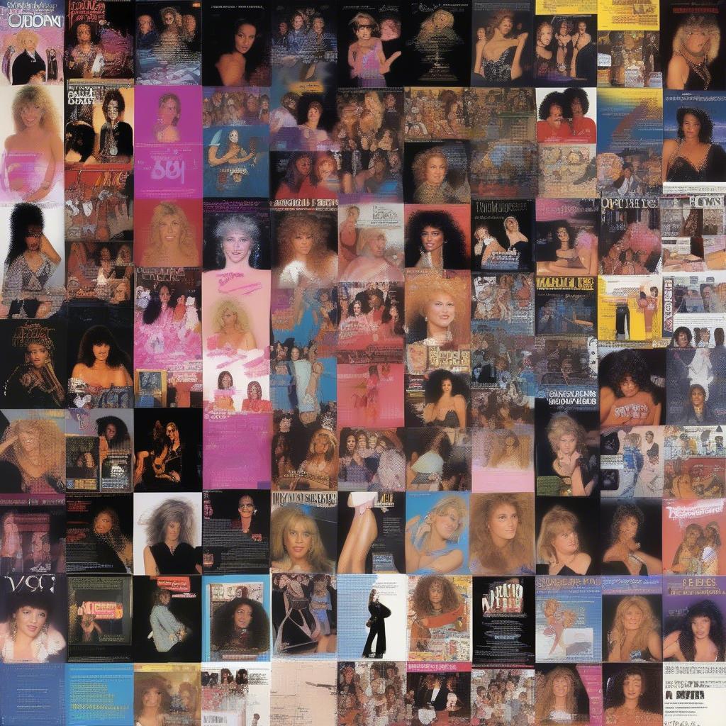 80s and 90s Top Female Pop Songs Impact: Images representing the cultural influence and legacy of these songs, such as award ceremonies, magazine covers, and concert footage.