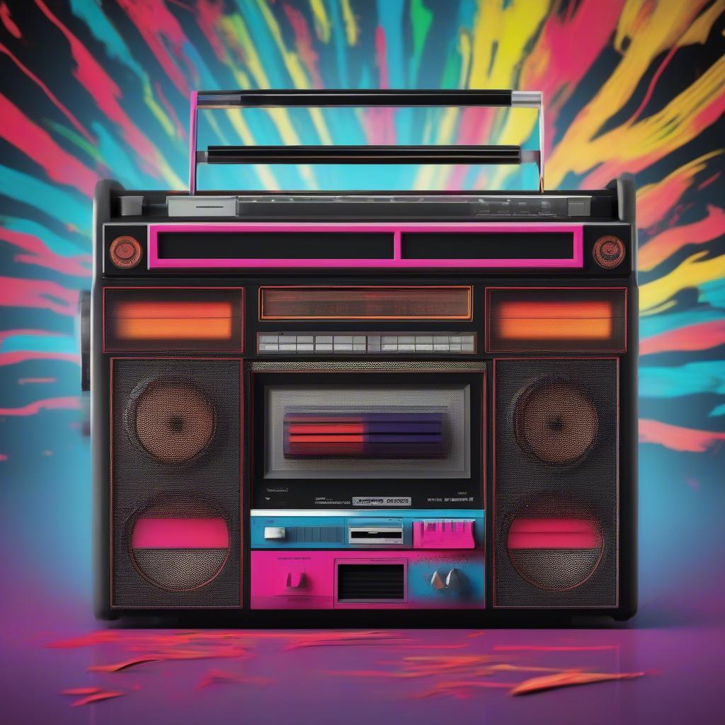 80s Boombox Playing Music