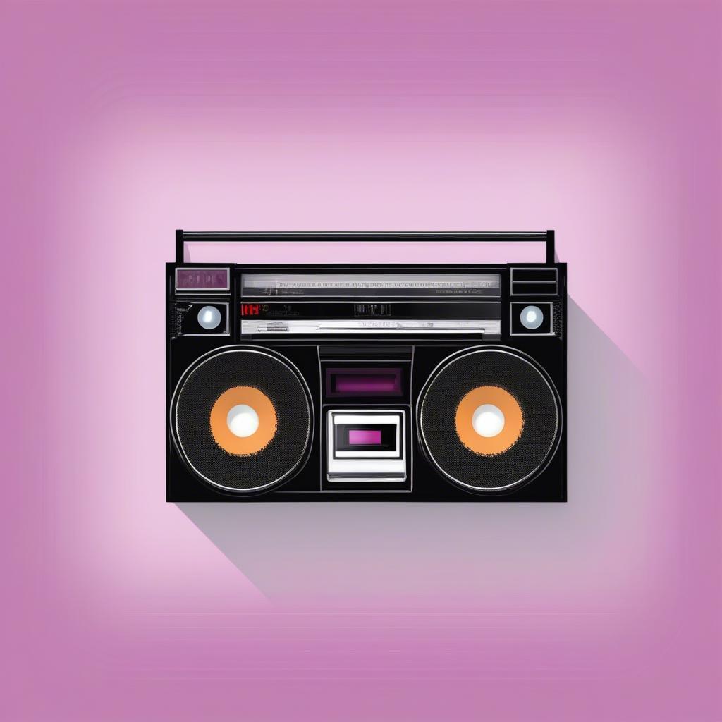 80s Cassette Tape and Boombox