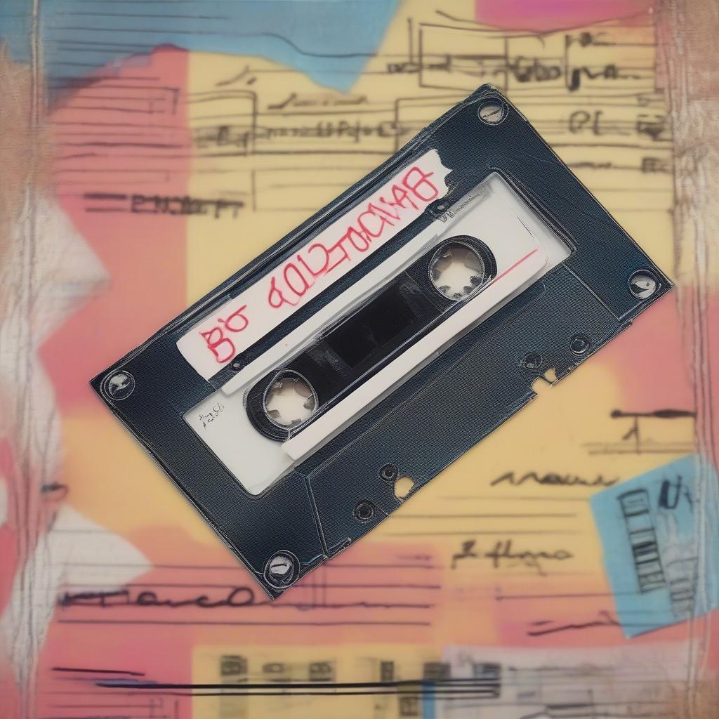 A close-up of a cassette tape.